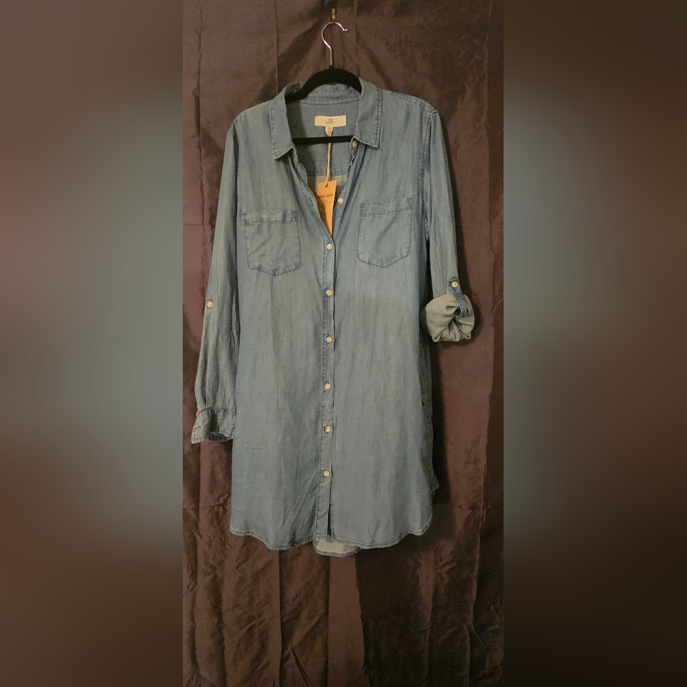 NWT THREAD & SUPPLY Blue Chambray Dress